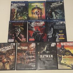 DC animated Batman blu ray and dvd lot of 10