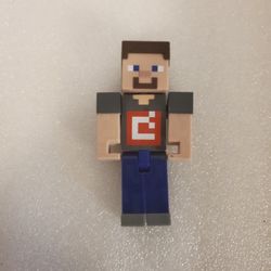 Minecraft JINX Steve Action Figure 4 Inch Articulated Toy Blue Pants Grey Shirt
