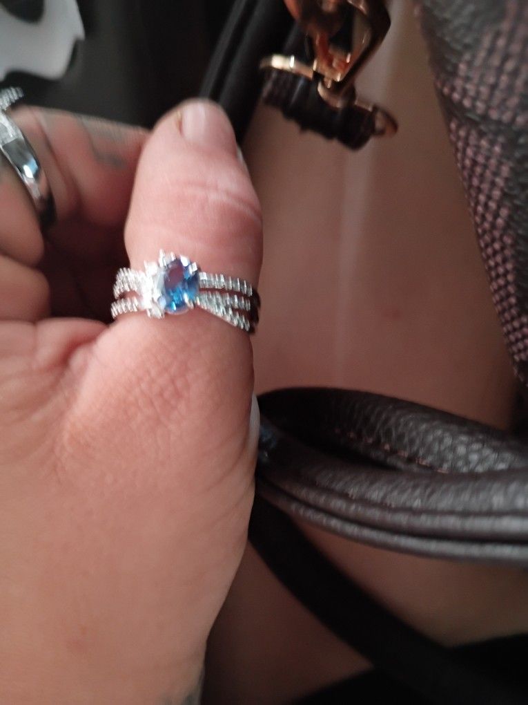 Blue Engagement Ring 