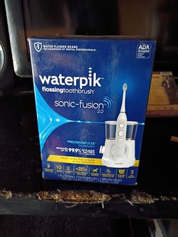 Waterpik Sonic-Fusion Water Flosser Flossing Toothbrush White, Rechargeable