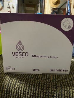 Vesco Medical 60mL ENFit Tip Syringes – Box of 30