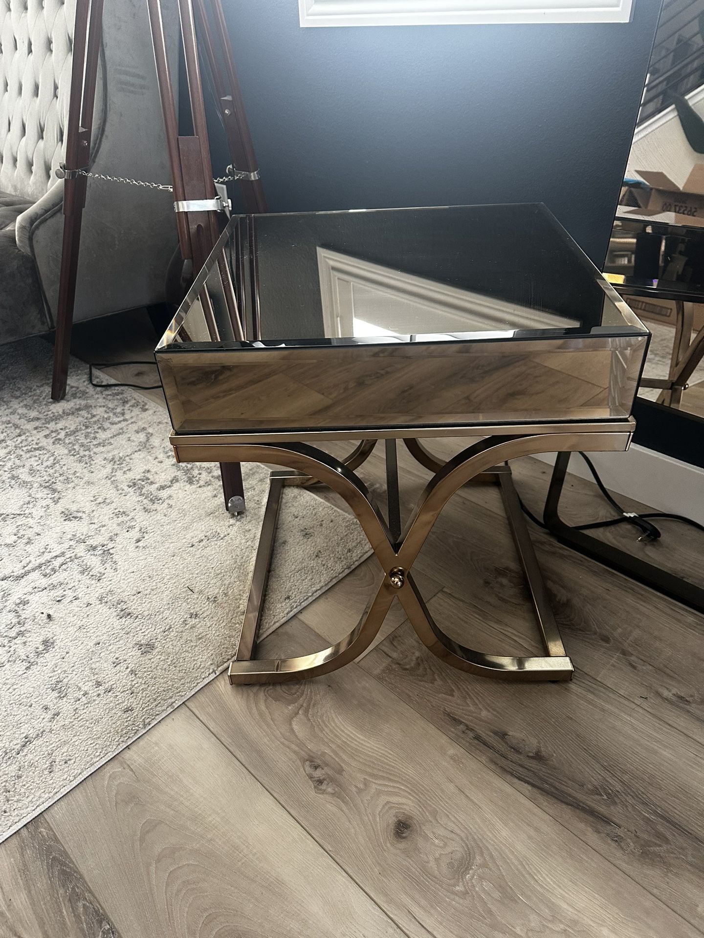 Champagne Gold Mirror Accent - End Table  2 Available
