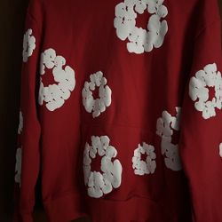 Red N White Denim Tears Hoodie Size L