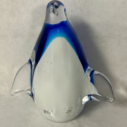 Glass Hand Blown Penguin Figurine  4.5”