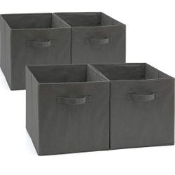 Set of 4 Foldable Fabric Basket Bins.