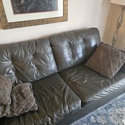 Leather Couch ( Sleeper) & Love Seat