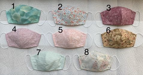 Face Masks: 2 layers 100% cotton, and 2 layers filter inside
