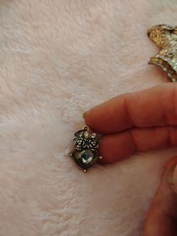 Antique-Style Floral Gemstone Pendant Charm