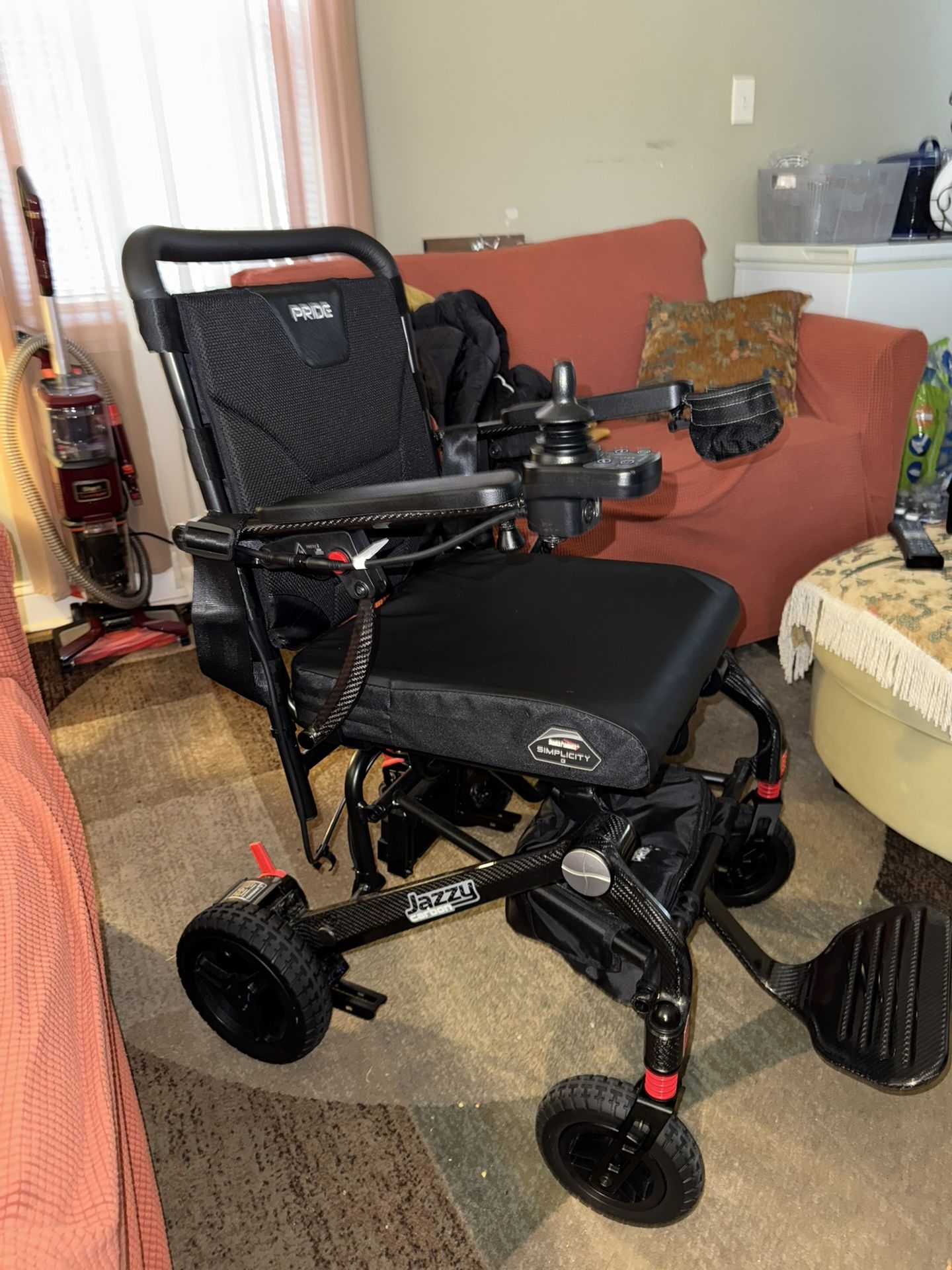 Pride Mobility Jazzy Carbon Power Chair Electric Wheelchair Adult 12 Ah Battery Black 17"x17" Medical Mobility Supplies