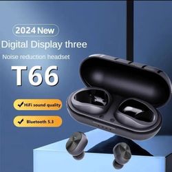 T66 TWS Wireless Headphones 5.3 Bluetooth Earphones HIFI Lossless Sound Headsets Sport Waterproof Earbuds For All Smartphones
