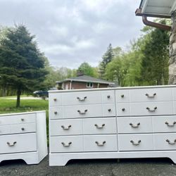 White Dresser and Nightstand 