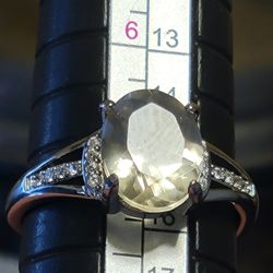 Prasiolite Ring 1.60ctw Oval Natural Madagascar Gemstone Size 7 , 8, 9