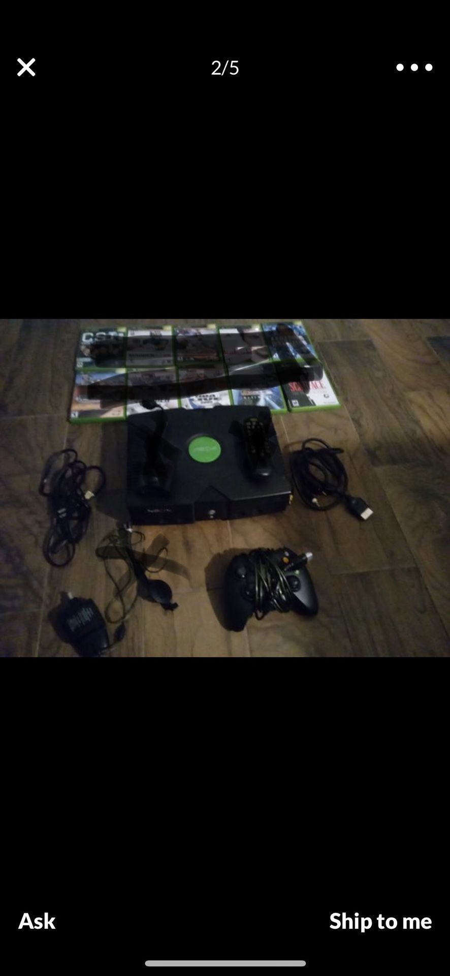 original Xbox perfect condition with 2 controllers and 2 games and Xbox 360 also