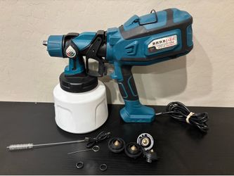 Paint Sprayer for House Painting, 1250W Spray Paint Gun 6 Nozzle 3 Patterns 1400ML Detachable Container with LED Easy to Clean, Electric Paint Sprayer