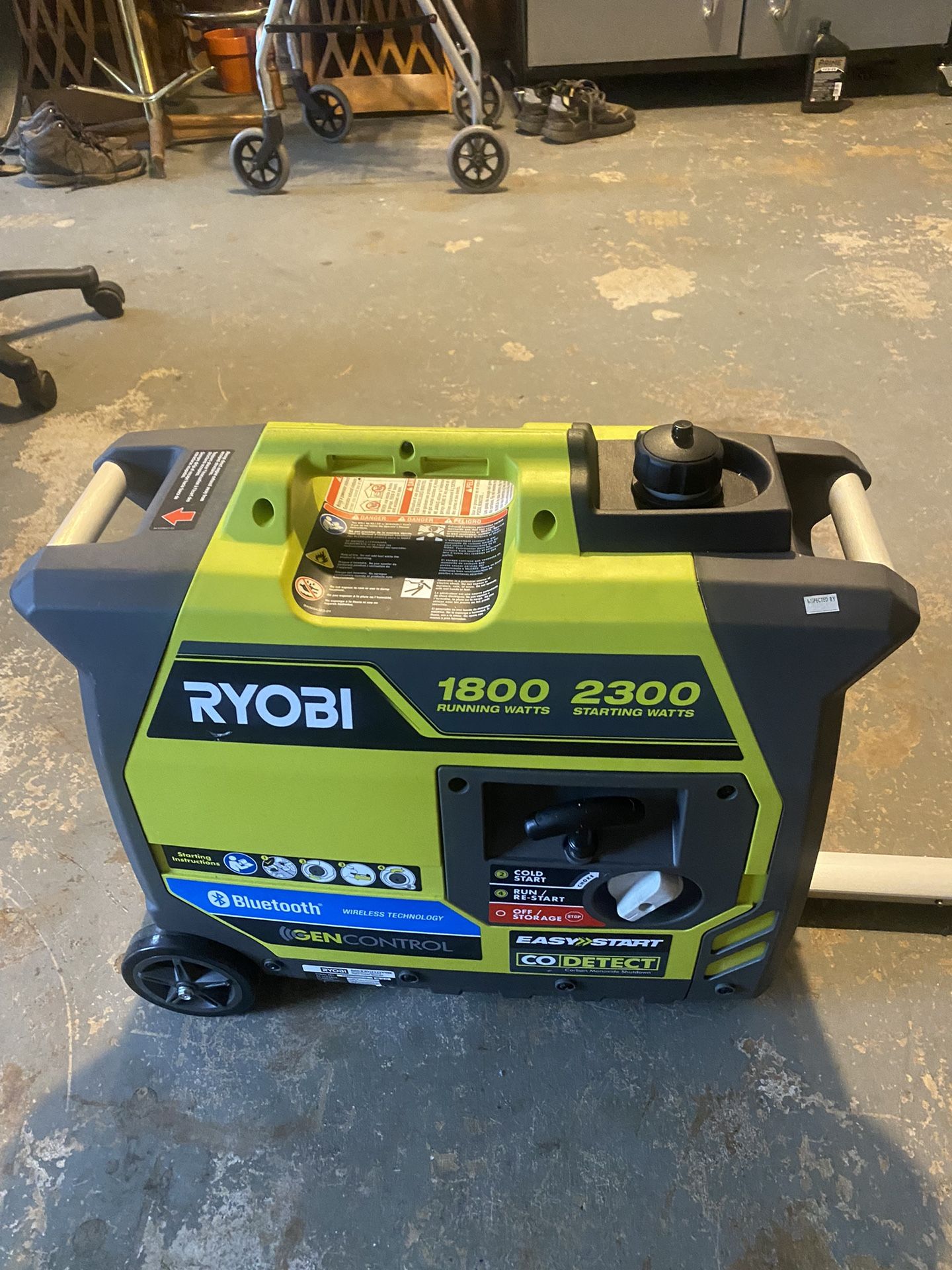 Generator Ryobi 1,800 Running Watts, Starting Watts 2,300. Almost Brand New 