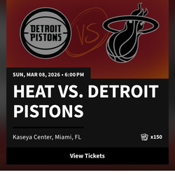 Miami Heat Tix March 8