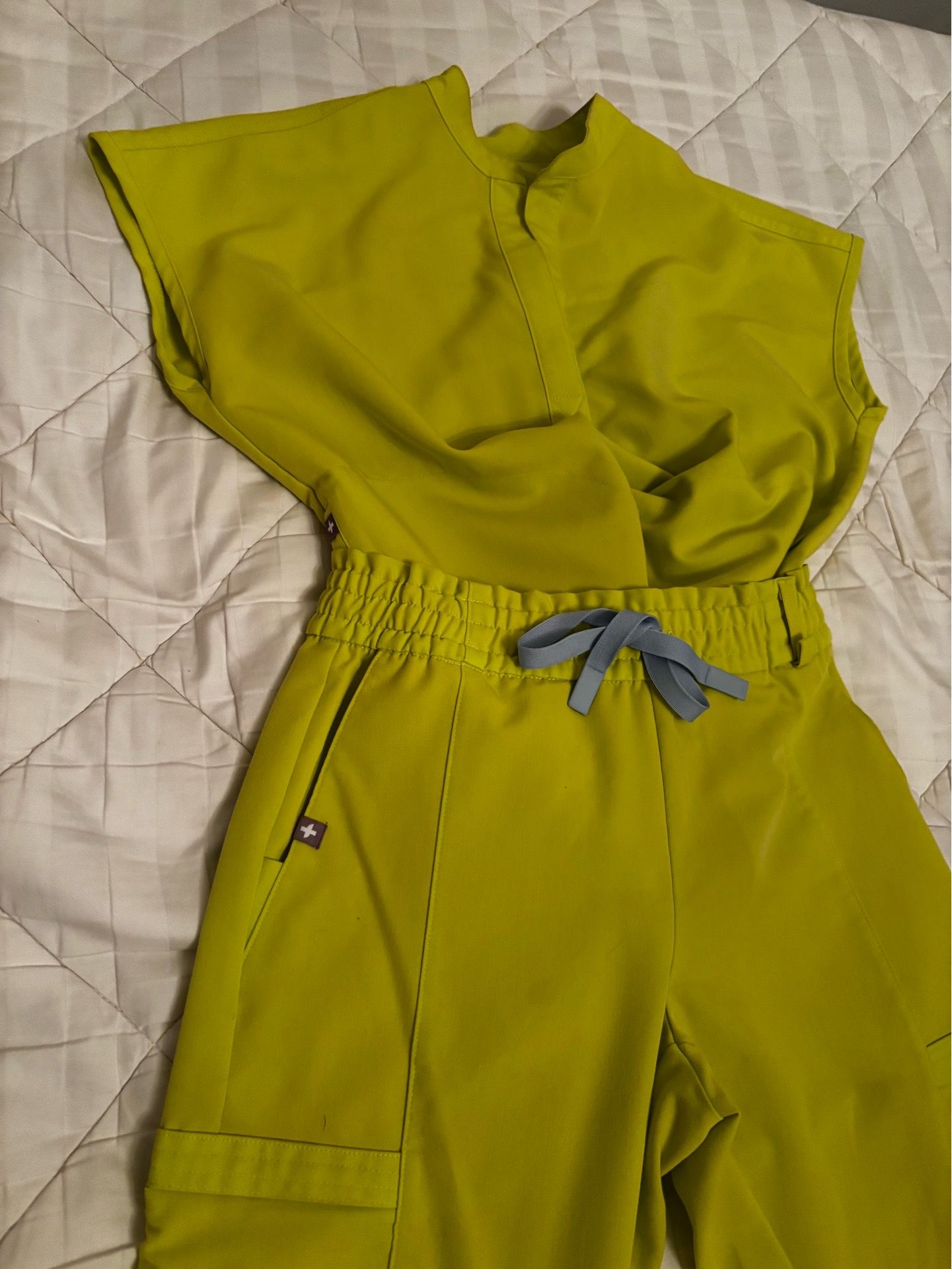 Lime green figs scrubs