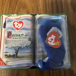 TY Beanie Baby McDonalds Peanut The Elephant Royal Blue & Chilly The Polar Bear