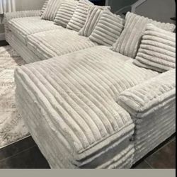 Brand New Super Plush Comfy Corduroy Sectional Set 