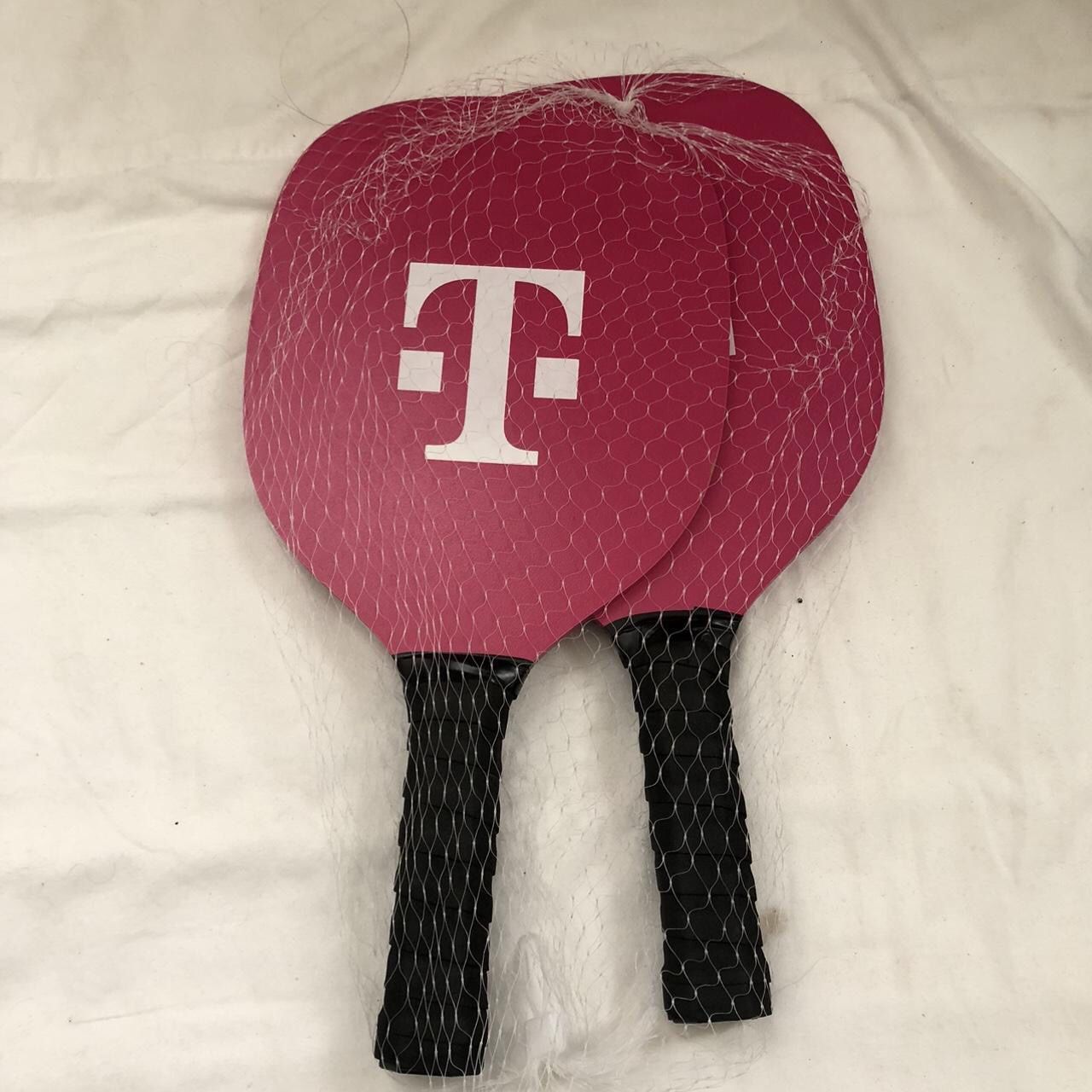 Brand New Lot of Two T-Mobile Pickleball Paddle Pickle Ball Rackets Set Pink Black white