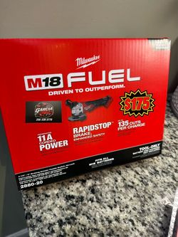 Milwaukee FUEL grinder $175