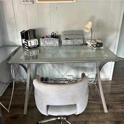 Desk and Chair and File Cabinet