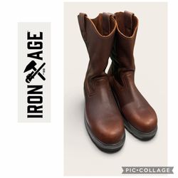 Iron Age Hauler Men's Brown 11" Wellington Work Boot Brown IA0194 Men Size 9