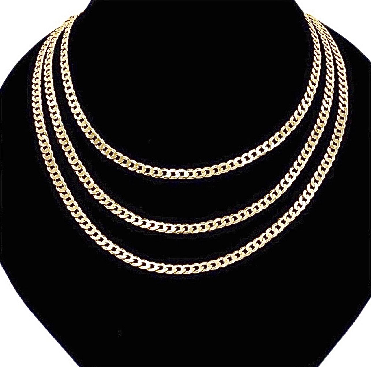 NEW!!! Woman’s 3 Layered Gold Plate Figaro Chain