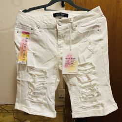 Wax Jean Ripped Bermuda Denim Shorts – Size Medium – NEW with Tags