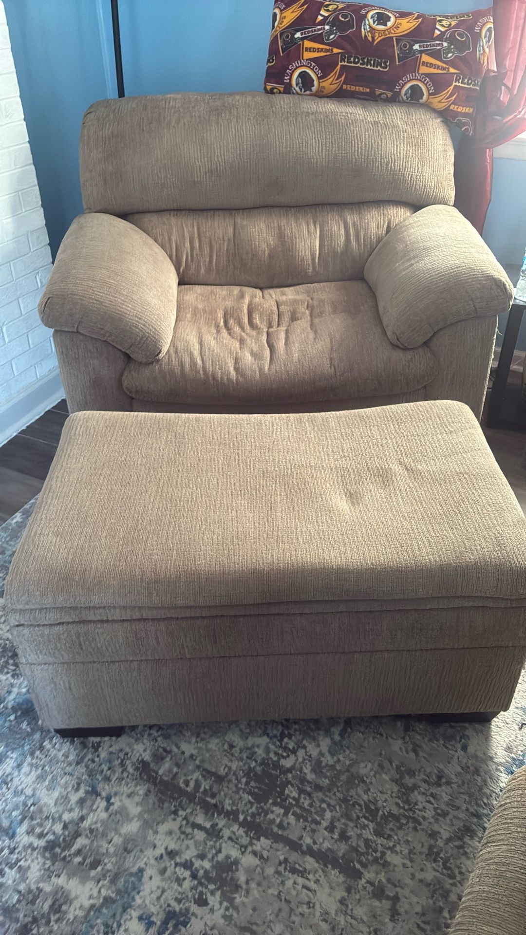Chair With Foot Stool. Storage Compartment