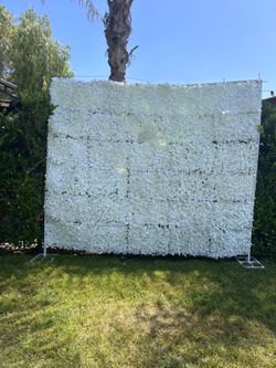 10ft x 8ft White Flower Wall backdrop