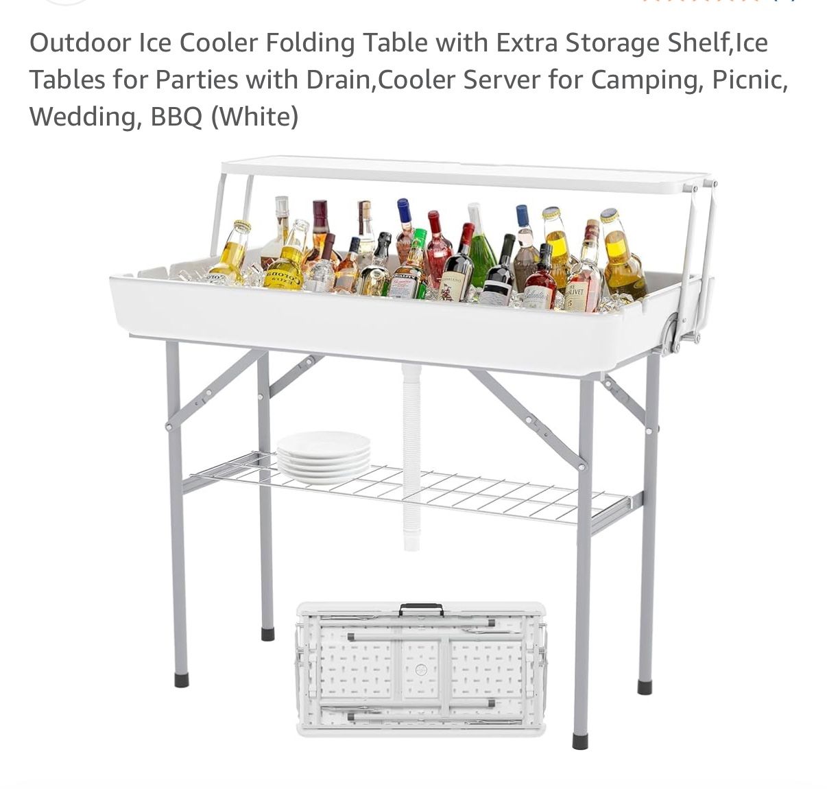Outdoor Ice Cooler Folding Table