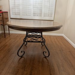 Oak dining table and chairs seats 8