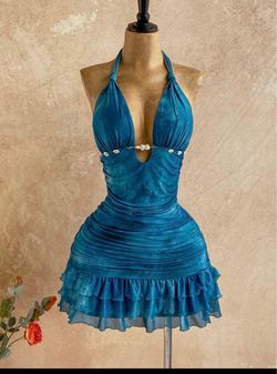 Turquoise Teal dress medium tropicoqueta tropical dress