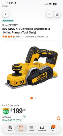 DEWALT 20V Cordless Planer