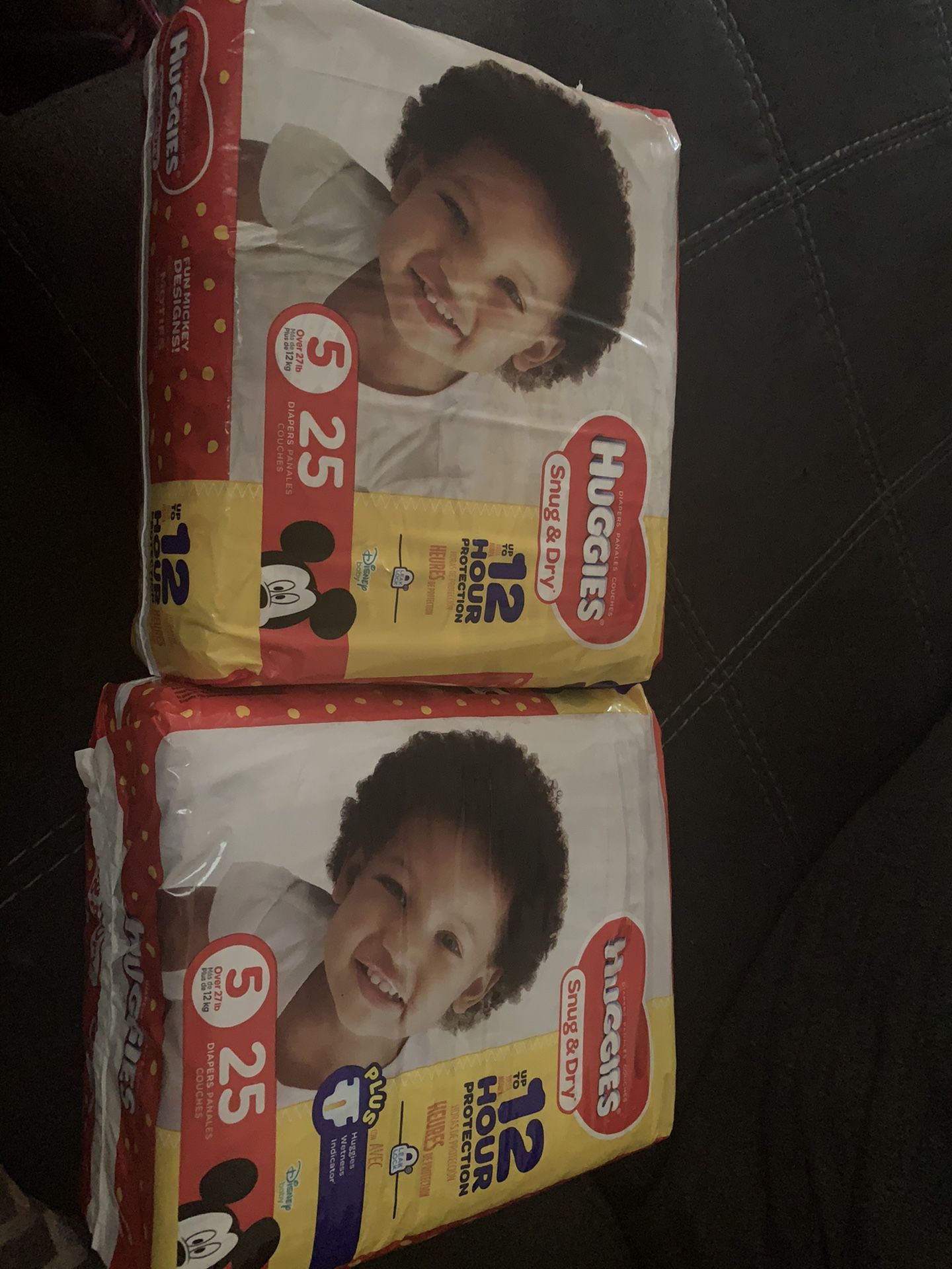 2pk size 5 huggies diapers