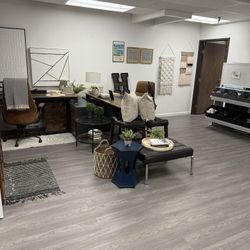 Desk, Office Chair, Wall Art Etc