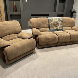 Reclining Sofa and Chair Set