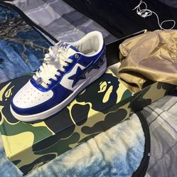 White And Royal Bapesta 