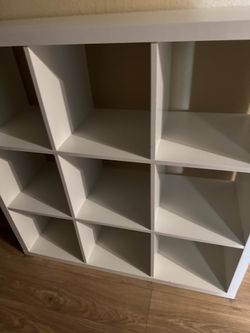 White IKEA KALLAX 9-Cube Shelf — Like New!
