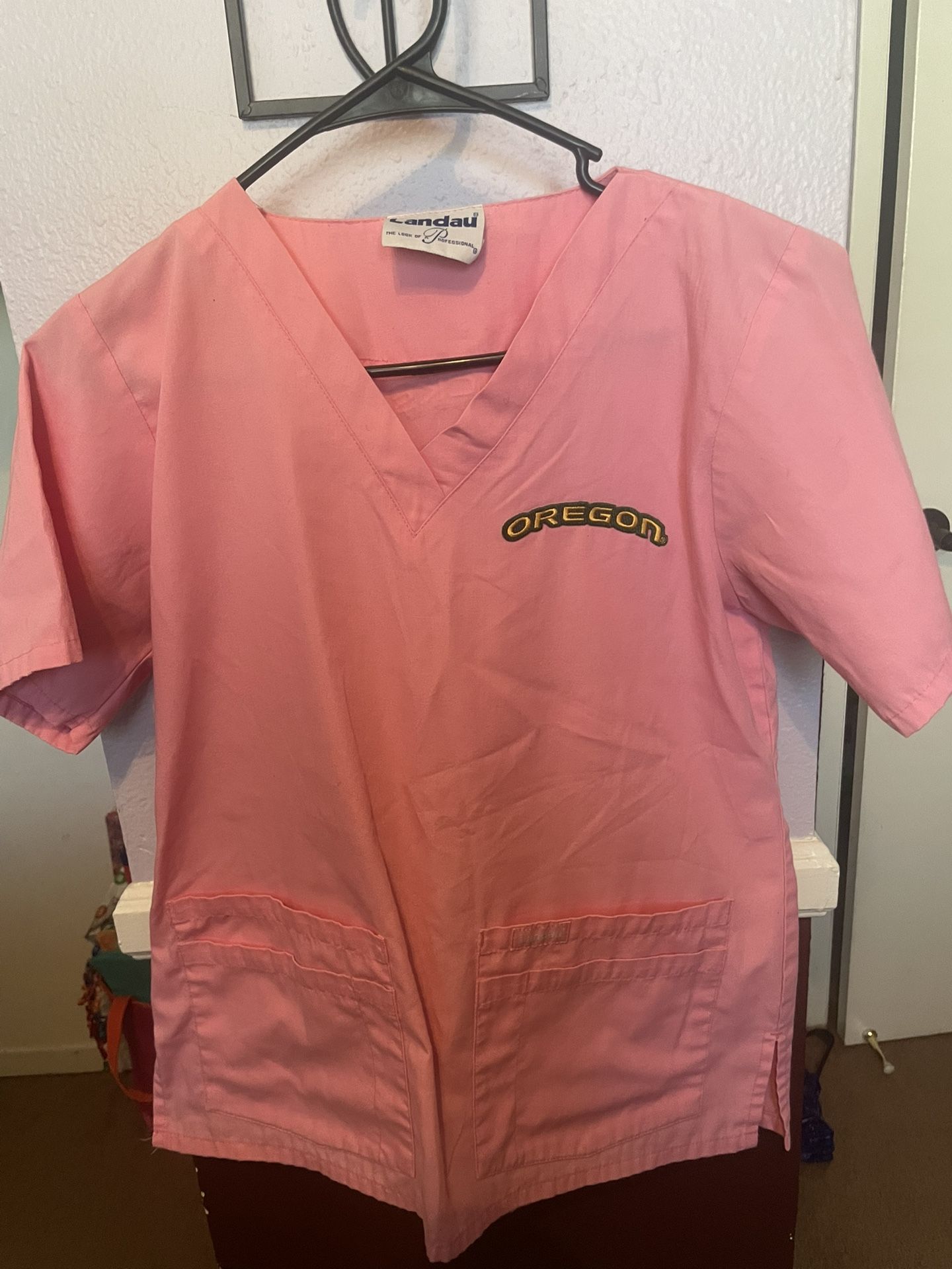 Pink Oregon Duck Scrub Top