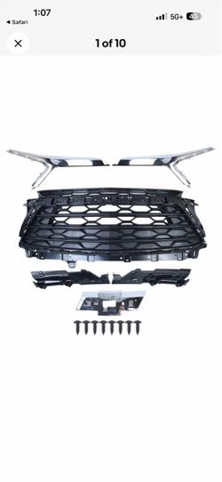 New Front Grille 1-Piece BlackChrome Molding Trim For Chevrolet Blazer LT 2023-2025
