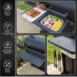Folding Front Shelf for Traeger Woodridge Pro & Elite, 28" Grill Prep Table