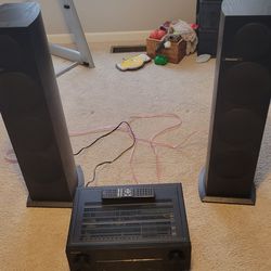 Pioneer Receiver With 2-Standing Speakers