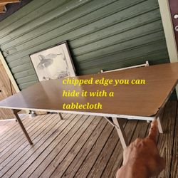 Delivery Avail 8ft long 3ft deep Vintage Howe Folding Table – Sturdy & Functional work bench banquet party bbq tabl