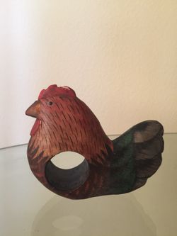 Thanksgiving Hen wooden napkin ring holders-4