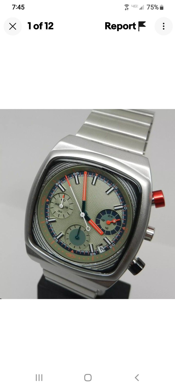 New Men's Classic Retro Industrial Brew Style Chronograph Dial 37mn Watch