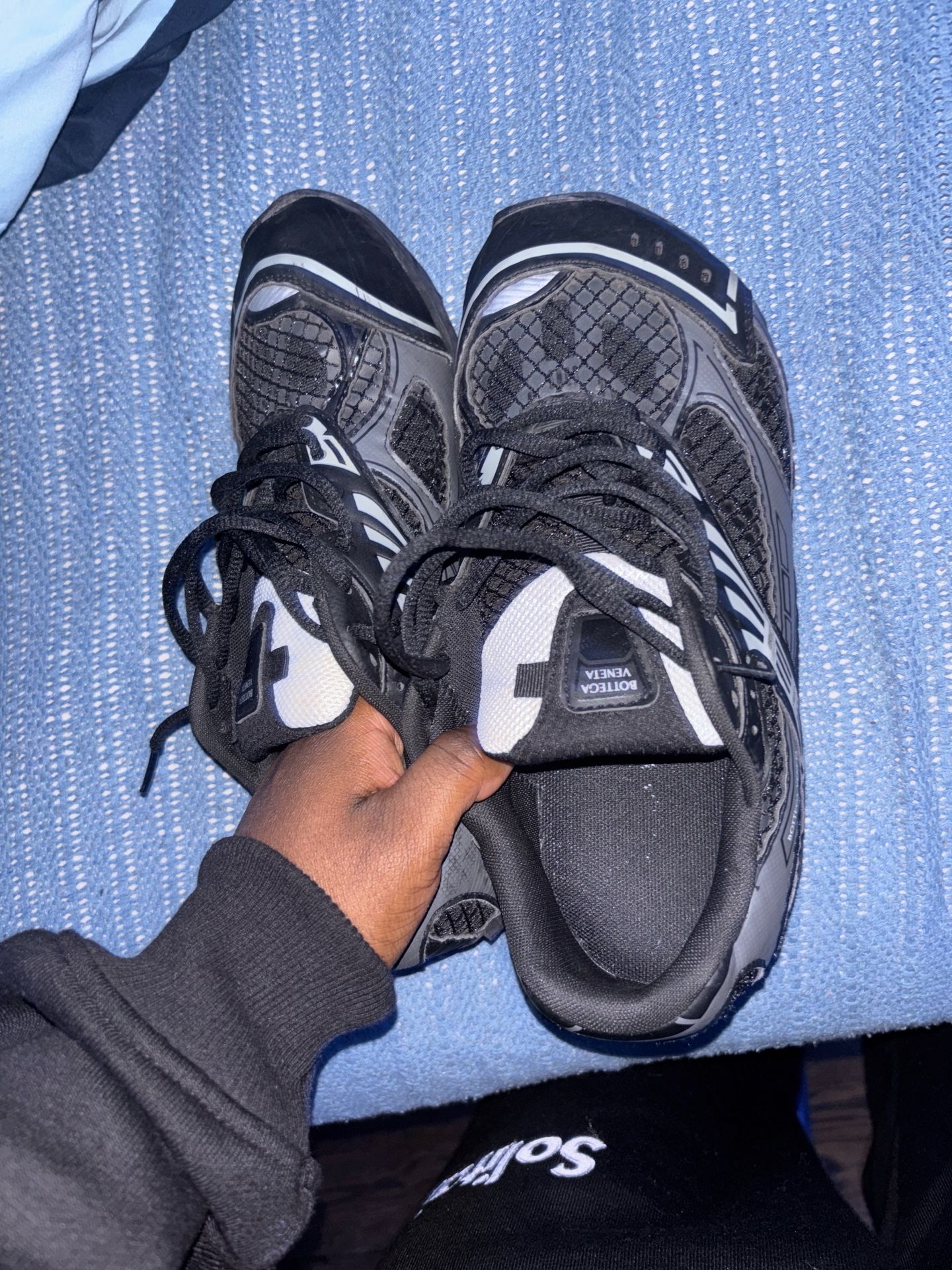 Black And Grey Reflective Bottega Veneta 