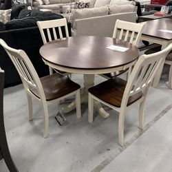 Whitesburg Round Dining Room Set Dining Table 4 Chairs