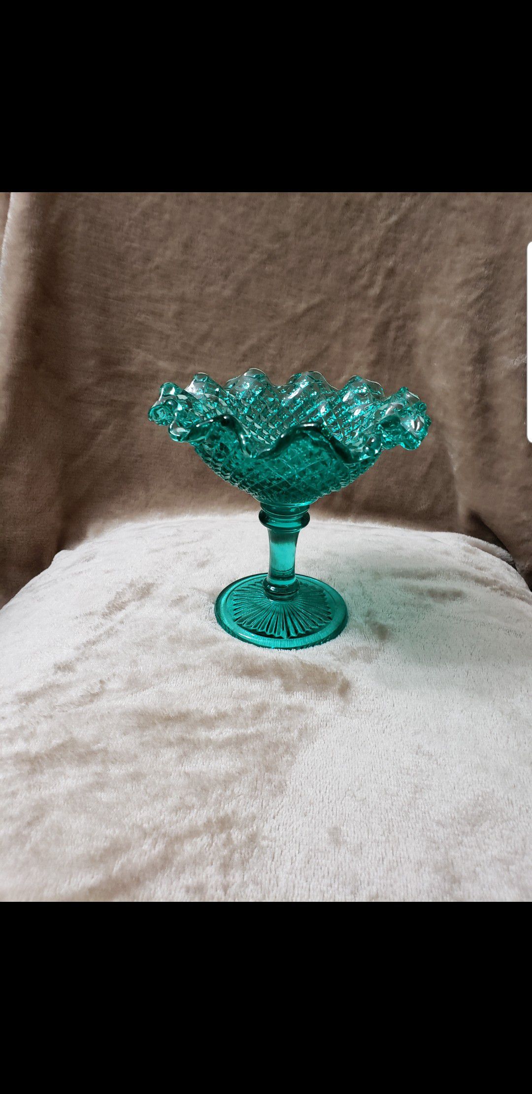 Vintage Teal compote/candy dish